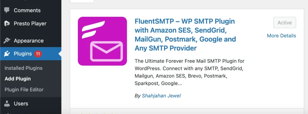 WordPress Not Sending Emails: FluentSMTP Install
